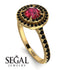 Double Halo Ruby Ring - Zoey No. 40