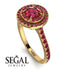 Double Halo Ruby Ring - Zoey No. 55