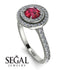 Double Halo Ruby Ring - Zoey No. 12