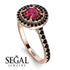 Double Halo Ruby Ring - Zoey No. 41