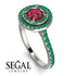 Double Halo Ruby Ring - Zoey No. 27