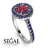 Double Halo Ruby Ring - Zoey No. 72