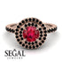 Double Halo Ruby Ring - Zoey No. 41