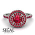 Double Halo Ruby Ring - Zoey No. 57