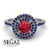 Double Halo Ruby Ring - Zoey No. 72