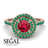 Double Halo Ruby Ring - Zoey No. 26