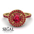 Double Halo Ruby Ring - Zoey No. 55