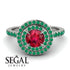 Double Halo Ruby Ring - Zoey No. 27