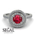 Double Halo Ruby Ring - Zoey No. 12