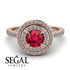 Double Halo Ruby Ring - Zoey No. 11