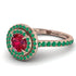 Double Halo Ruby Ring - Zoey No. 26