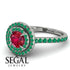 Double Halo Ruby Ring - Zoey No. 27