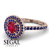 Double Halo Ruby Ring - Zoey No. 71