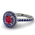 Double Halo Ruby Ring - Zoey No. 72