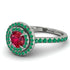 Double Halo Ruby Ring - Zoey No. 27