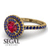 Double Halo Ruby Ring - Zoey No. 70