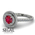Double Halo Ruby Ring - Zoey No. 12