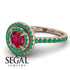 Double Halo Ruby Ring - Zoey No. 26