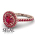 Double Halo Ruby Ring - Zoey No. 56