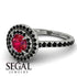 Double Halo Ruby Ring - Zoey No. 42