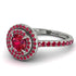 Double Halo Ruby Ring - Zoey No. 57