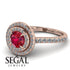 Double Halo Ruby Ring - Zoey No. 11