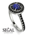 Double Halo Sapphire Ring - Zoey No. 45