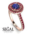 Double Halo Sapphire Ring - Zoey No. 59
