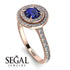 Double Halo Sapphire Ring - Zoey No. 14