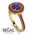 Double Halo Sapphire Ring - Zoey No. 58