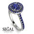 Double Halo Sapphire Ring - Zoey No. 75