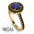 Double Halo Sapphire Ring - Zoey No. 43