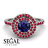 Double Halo Sapphire Ring - Zoey No. 60