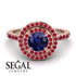 Double Halo Sapphire Ring - Zoey No. 59
