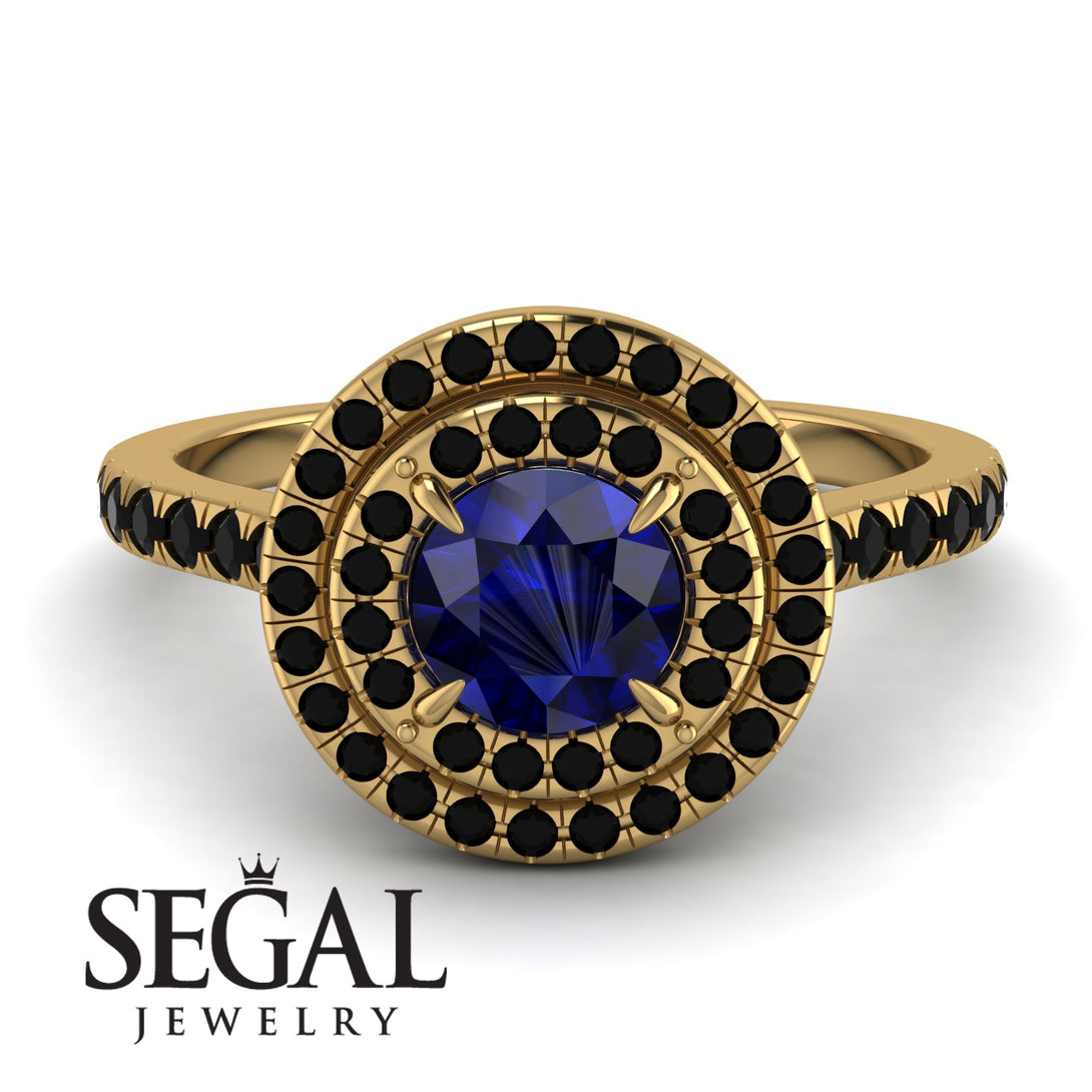 Double Halo Sapphire Ring - Zoey No. 43