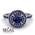 Double Halo Sapphire Ring - Zoey No. 75