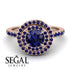 Double Halo Sapphire Ring - Zoey No. 74