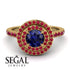 Double Halo Sapphire Ring - Zoey No. 58