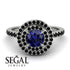 Double Halo Sapphire Ring - Zoey No. 45