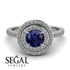 Double Halo Sapphire Ring - Zoey No. 15