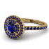 Double Halo Sapphire Ring - Zoey No. 73