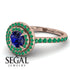 Double Halo Sapphire Ring - Zoey No. 29
