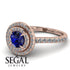 Double Halo Sapphire Ring - Zoey No. 14
