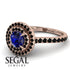 Double Halo Sapphire Ring - Zoey No. 44