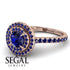 Double Halo Sapphire Ring - Zoey No. 74