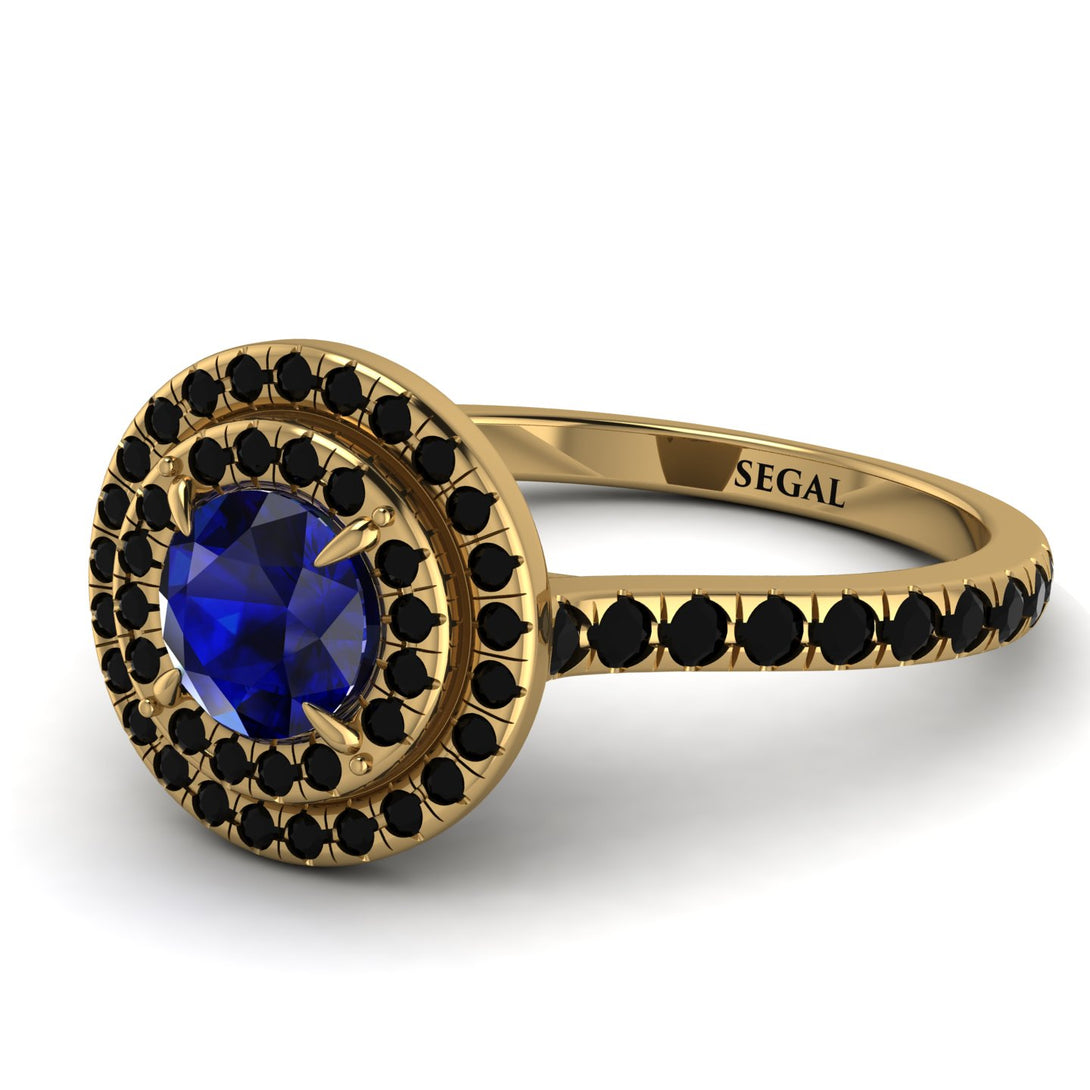 Double Halo Sapphire Ring - Zoey No. 43