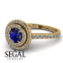 Double Halo Sapphire Ring - Zoey No. 13