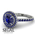 Double Halo Sapphire Ring - Zoey No. 75