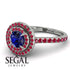 Double Halo Sapphire Ring - Zoey No. 60