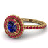 Double Halo Sapphire Ring - Zoey No. 58